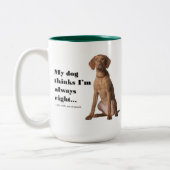 Vizsla V Ehefrau-Tasse Zweifarbige Tasse (Links)