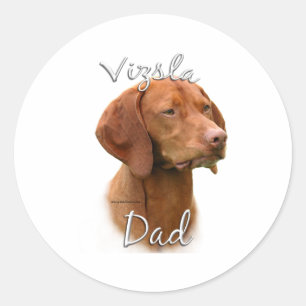 Vizsla-Vater 2 Runder Aufkleber