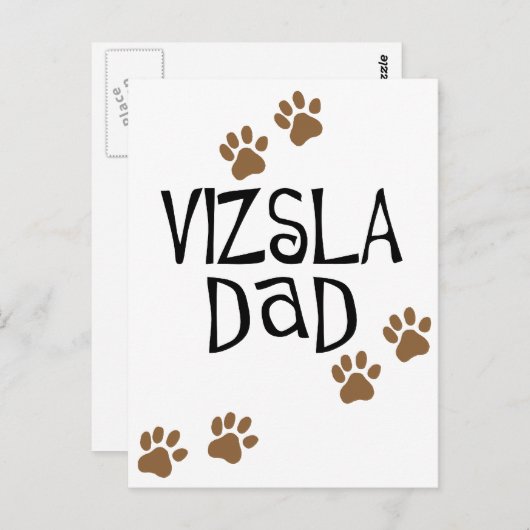 Vizsla-Vater Postkarte (Vorne/Hinten)