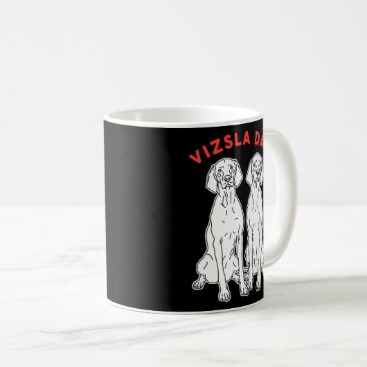 Vizsla-Vater Ungarisch Kurz-haarige Magyar Vizsla Kaffeetasse (VorderseiteRechts)