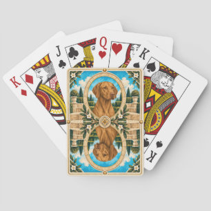 Vizsla, Vintage Wasserfarben-Hundekunst Spielkarten