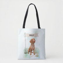 Vizsla-Wasserfarbe Personalisierte Hundetasche