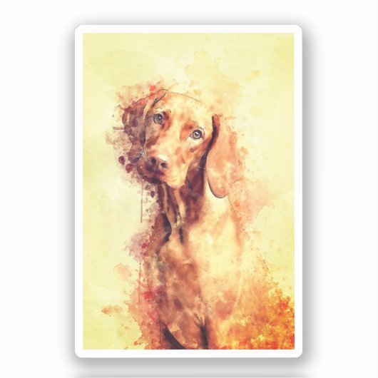 Vizsla Watercolor Aufkleber (Vorderseite)