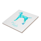 Vizsla Watercolor Design Fliese (Seite)