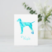 Vizsla Watercolor Design Postkarte (Stehend Vorderseite)