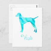 Vizsla Watercolor Design Postkarte (Vorne/Hinten)