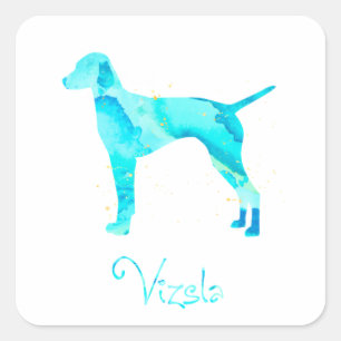 Vizsla Watercolor Design Quadratischer Aufkleber