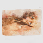 Vizsla Watercolor Golfhandtuch (Horizontal)