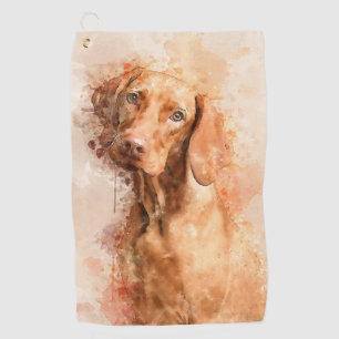 Vizsla Watercolor Golfhandtuch