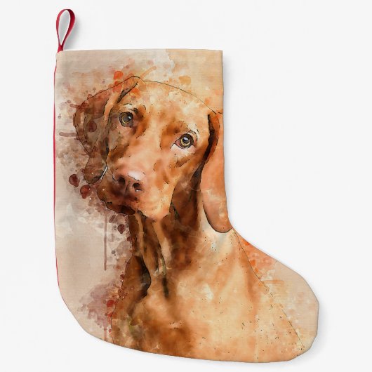Vizsla Watercolor Kleiner Weihnachtsstrumpf (Vorderseite)