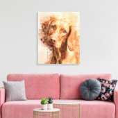 Vizsla Watercolor Leinwanddruck (Insitu (Wohnzimmer))