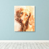 Vizsla Watercolor Leinwanddruck (Insitu (Holzboden))