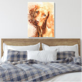 Vizsla Watercolor Leinwanddruck (Insitu (Schlafzimmer))
