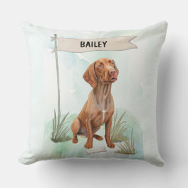 Vizsla Watercolor Personalized Dog Kissen