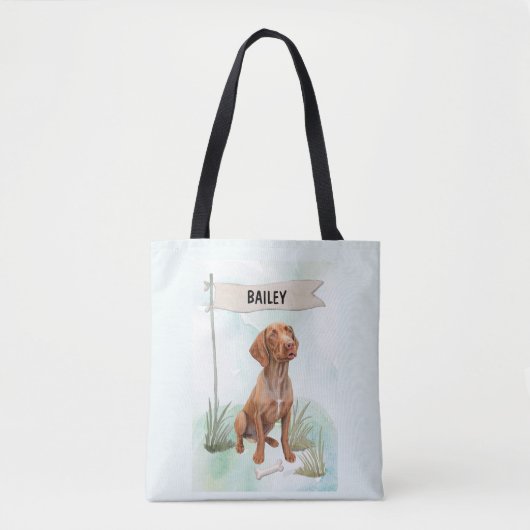 Vizsla Watercolor Personalized Dog Tasche (Vorderseite)