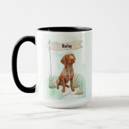 Vizsla Watercolor Personalized Dog Tasse