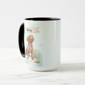 Vizsla Watercolor Personalized Dog Tasse (Vorderseite Links)