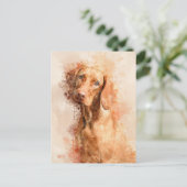 Vizsla Watercolor Postkarte (Stehend Vorderseite)