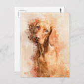 Vizsla Watercolor Postkarte (Vorne/Hinten)