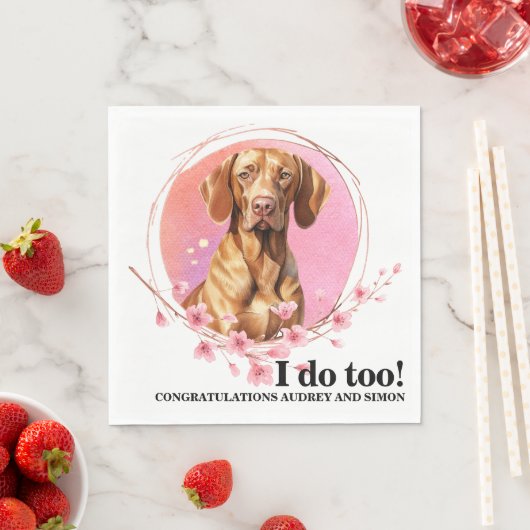 Vizsla Wedding Napkins mit Foto für Hunde Serviette (Beispiel)
