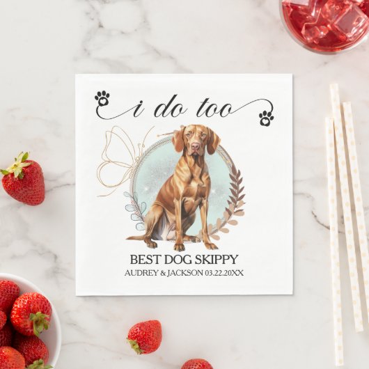 Vizsla Wedding Napkins mit Foto für Hunde Serviette (Beispiel)