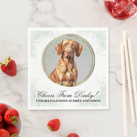Vizsla Wedding Napkins mit Foto für Hunde Serviette (Beispiel)