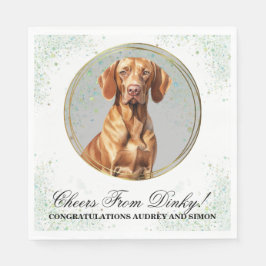 Vizsla Wedding Napkins mit Foto für Hunde Serviette