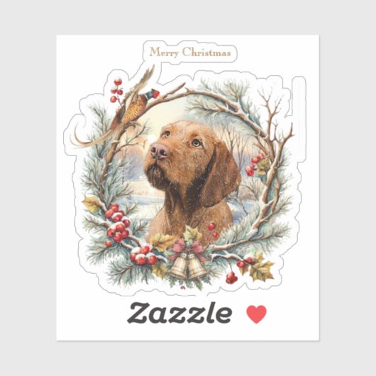 Vizsla Weihnachten Aufkleber (Blatt)