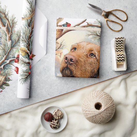 Vizsla Weihnachten  Geschenkpapier (Kunsthandwerk)