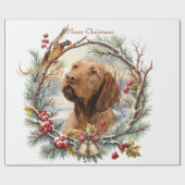 Vizsla Weihnachten  Geschenkpapier (Flach)