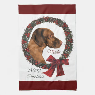 Vizsla Weihnachten Küchentuch