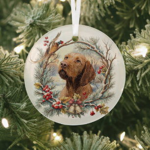 Vizsla Weihnachten  Ornament Aus Glas