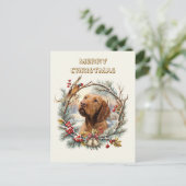 Vizsla Weihnachten Postkarte (Stehend Vorderseite)