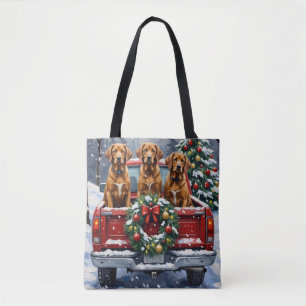 Vizsla Weihnachten Rotes Lastwagen Urlaub Tasche