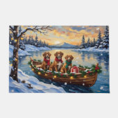 Vizsla Weihnachtsboot-Feiertag Fußmatte (Vorderseite)