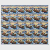 Vizsla Weihnachtsboot-Feiertag Geschenkpapier (Flach)
