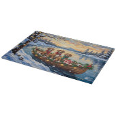 Vizsla Weihnachtsboot-Feiertag Schneidebrett (Ecke)