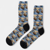 Vizsla Weihnachtsboot-Feiertag Socken (Linkes Detail)