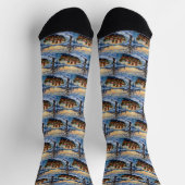 Vizsla Weihnachtsboot-Feiertag Socken (Oben)