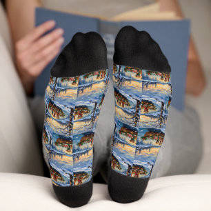 Vizsla Weihnachtsboot-Feiertag Socken