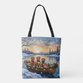 Vizsla Weihnachtsboot-Feiertag Tasche (Rückseite)