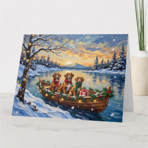 Vizsla Weihnachtsboot Urlaub Karte