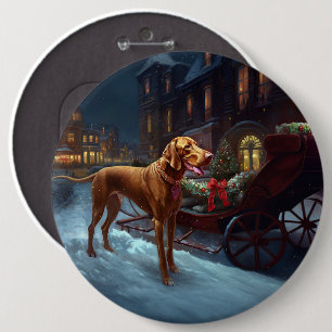 Vizsla Weihnachtsfeiertag Button