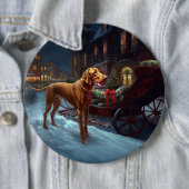 Vizsla Weihnachtsfeiertag Button (Beispiel)