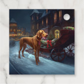 Vizsla Weihnachtsfeiertag Geschenkanhänger (Rückseite)