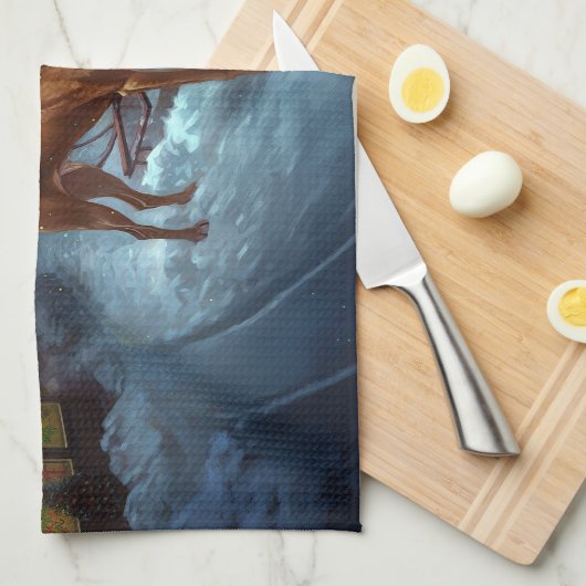 Vizsla Weihnachtsfeiertag Geschirrtuch (Viertel Falte)