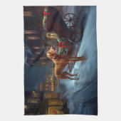 Vizsla Weihnachtsfeiertag Geschirrtuch (Vertikal)