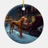 Vizsla Weihnachtsfeiertag Keramik Ornament (Hinten)