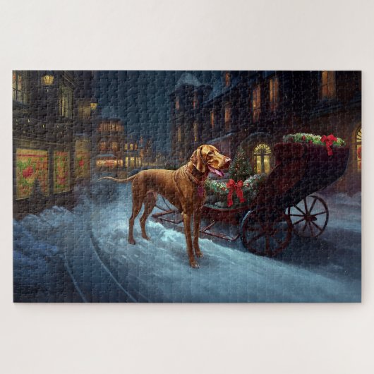 Vizsla Weihnachtsfeiertag Puzzle (Horizontal)