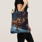 Vizsla Weihnachtsfeiertag Tasche (Von Nahem)